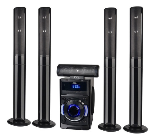 Home Theater 5.1 Con Subwoofer Bluetooth, Fm, Sd, Usb. Color Negro