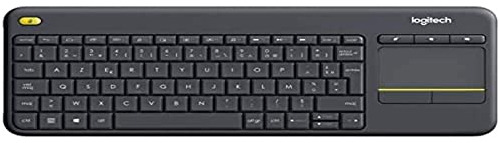 Logitech K400 Plus Keyboard, France Wireless Touch, Black, 9