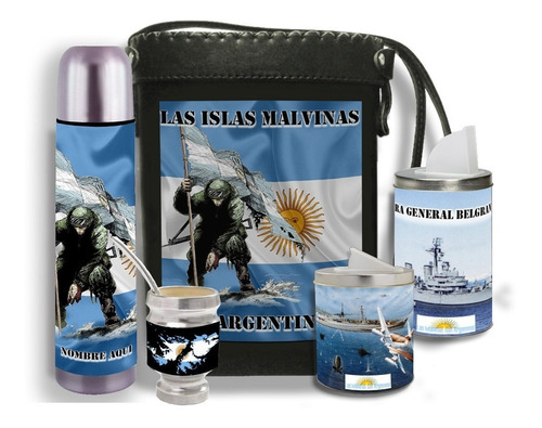 Veteranos De Malvinas Argentinas Set Matero Completo 