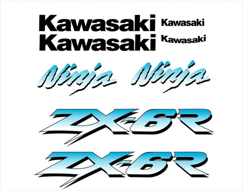 Kit Adesivos Compativeis Kawasaki Ninja Zx-6r 2001 Amarela Cor KAWASAKI NINJA ZX-6R 2001 AMARELA