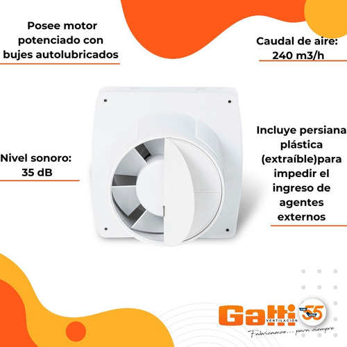 Extractor De Aire Baño/cocina 6 (15 Cm) Con Persiana