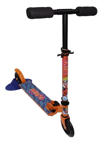 Scooter Naruto Con Luz Plegable Altura Ajustable Naranja