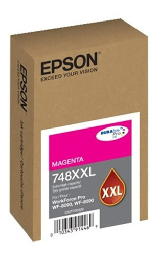 Cartucho De Tinta Epson 748xxl, Magenta, Alto Rendimiento