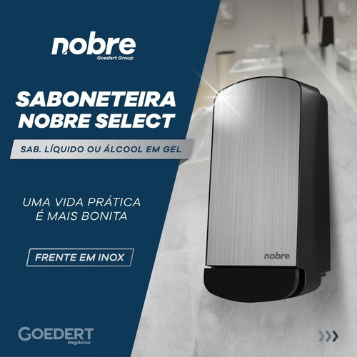 Kit Saboneteira Premium Inox + Toalheiro Inox Escovado Nobre Select