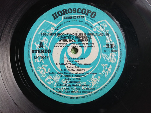 Eam Lp Vinilo Cuarteto Universal Inconfundibles E Inimitable (Usado)
