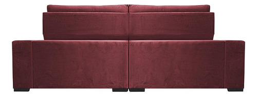 Sofá Retrátil 2,95m Cama Inbox Big Star. Com Softgel d40 Cor Vinho