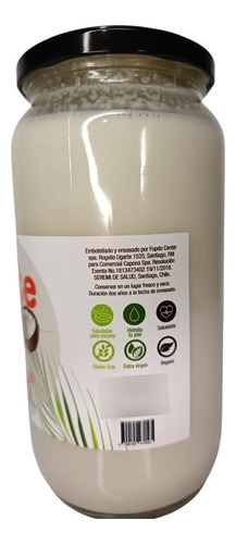 Aceite Coco Orgánico Extra Virgen 1l Jl Palomanes Vidrio