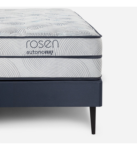 Cama Europea Rosen Autonomy Sky Súper King 200 X 200 Cm Color Azul marino