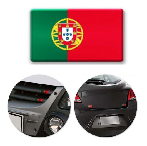 Adesivo Resinado Bandeira Portugal Carro Moto Notebook 8x5cm