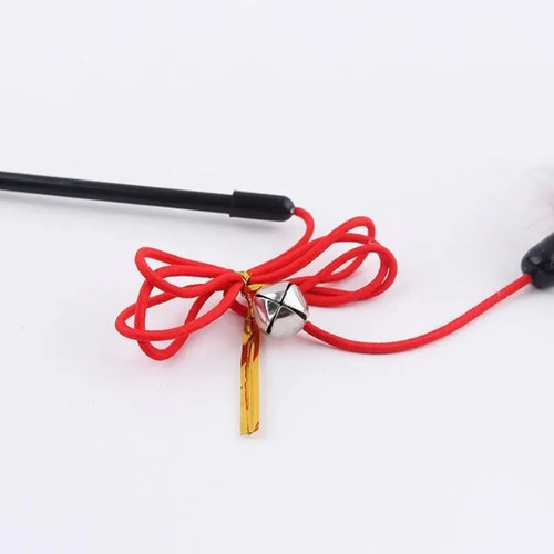 Imagen 5 de 6 de Juguete Varita Para Gatos Con Plumas Y Cascabel