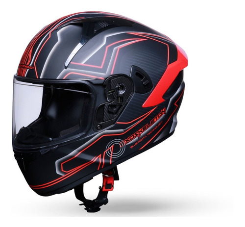 Casco Para Motociclista Exoskeleton Con Bluetooth Negro/rojo