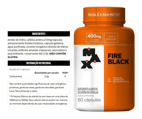 Ultimate Fire Black C/ 60 Cáps - Max Titanium + Envio Rápido
