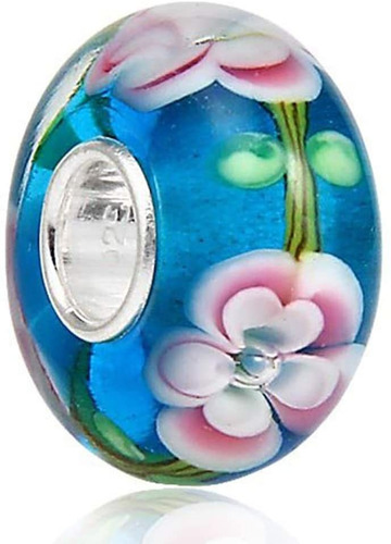 Imagen 1 de 4 de Lampwork Murano Glass Encanto 925plata De Ley Core Fits Puls