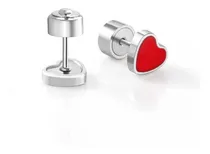 Comprar Aretes De Niñas Corazón Tapa Tambor Acero Inoxidable 