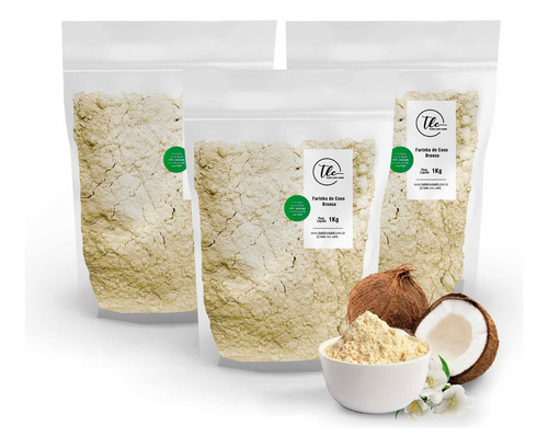 Combo Farinha De Coco Branca 3 Kg