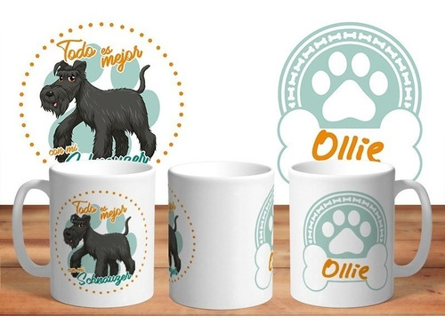 Taza - Tazón De Ceramica Personalizada Perros: Schnauzer