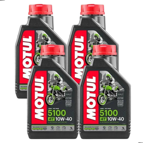Óleo de motor Motul semi-sintético 10W-40 para motos e quadriciclos x 4L