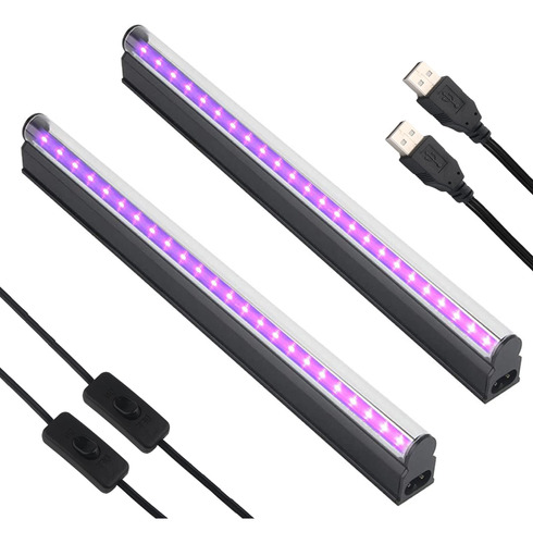 U4glory Barra De Luz Negra Led Uv  10 W 1 Pie T5, Tubo Led