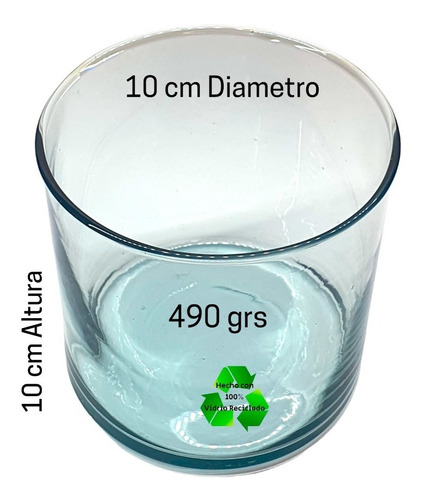 Frascos / Cilindros 10x10cm (490grs) Para Veladoras Paq 96pz