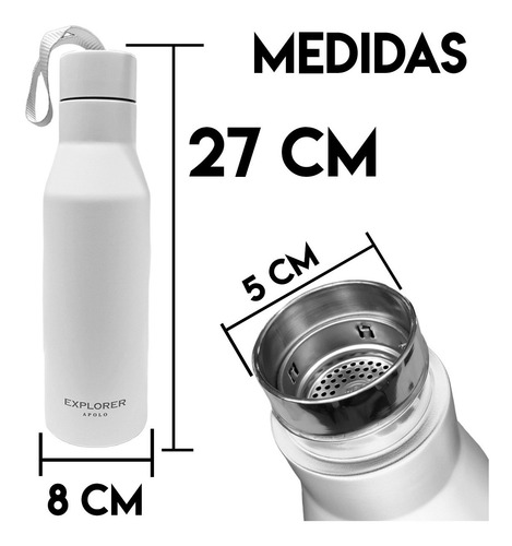 Imagen 4 de 10 de Botella Térmica Deportiva 750 Ml Acero Inoxidable Explorer