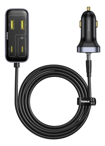 Cargador De Auto Baseus 6 En 1 Usb-a Usb-c Carga Rapida 110w Color Negro