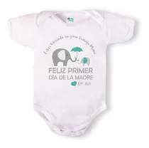 Comprar Pañalero Personalizado Feliz Primer Dia De La Madre Blanco 