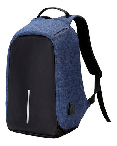 Mochila Anti Robo Impermeable Porta Notebook Con Salida Usb Para Conectar Smartphone Y Power Bank Azul