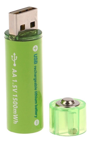 2x Pilas Recargables Usb Pila Aa Recargable Doble A