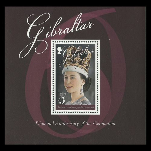 2013 Aniversario Reina Elizabeth- Gibraltar (bloque) Mnh