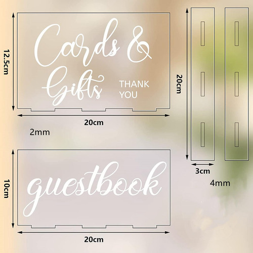 5 Tarjetas De Lugar De Acrílico Transparente Para Bodas,