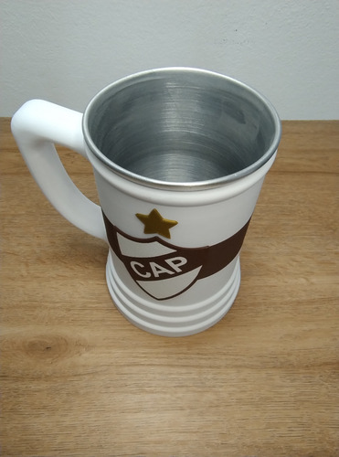 Platense Campeon 2025 Parche Liga Vaso Jarra Fernetero 500cc Blanco