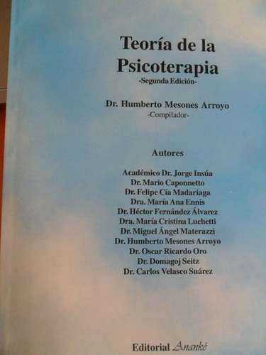H. Mesones Arroyo. Teoría De La Psicoterapia. 