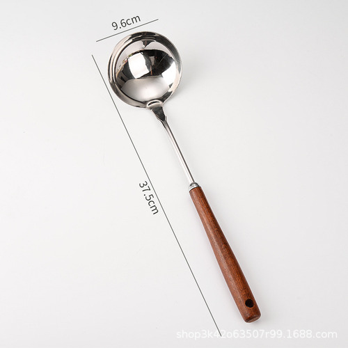 Cuchara Mango Largo Madera Silicón Material 201