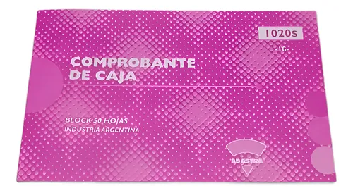 Ad Astra Comprobante De Caja 1/4 Oficio 1020s