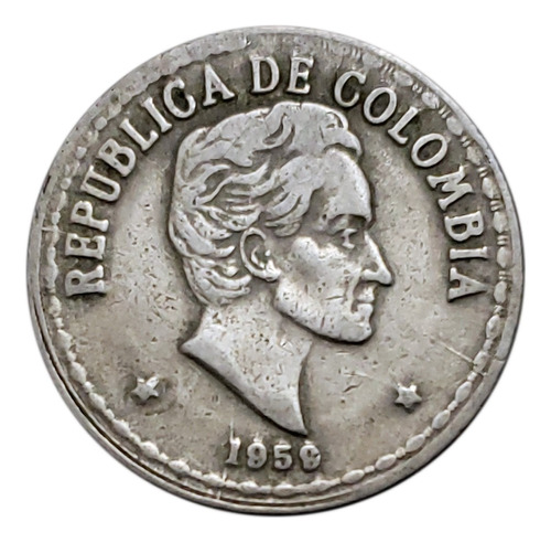 Moneda 20 Centavos 1959 Colombia Pieza 2688