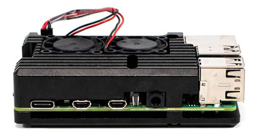 Raspberry Pi 4 B Carcasa Case Disipador Aluminio Doble Venti