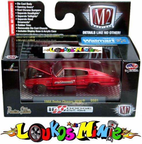 M2 1966 Dodge Charger Hemi 100 Anos Dodge Walmart Ds01 1:64