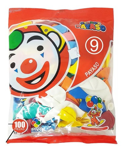 100 Globos Payaso Redondo De Látex No 9  / 23 Cm Elige Color Color Colores Surtidos