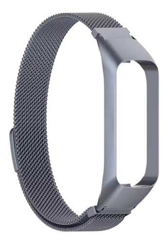 Pulseira Metal Aço Milanesa Para Galaxy Fit 2 Fit2 Sm-r220 Cor Grafite-chumbo