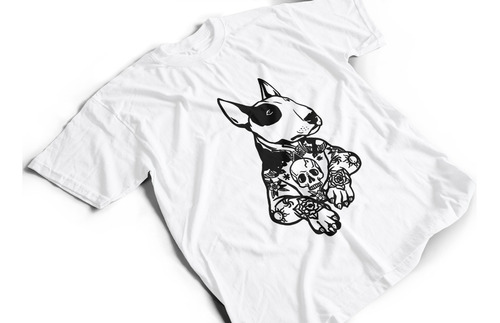 Camiseta De Algodón Para Adulto Estampado Perro Bull Terrier