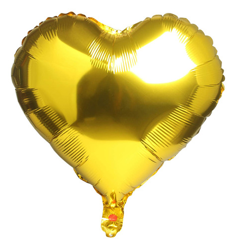 10pcs De 18 Pulgadas Gold Mylar Heart Globos Globos De Lámin