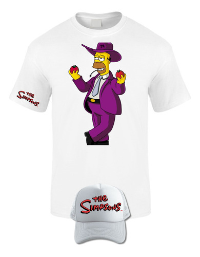Camiseta Manga Corta Homero Simpson Vaquero Obsequio Gorra 