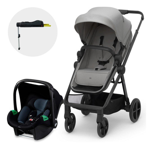 Coche Travel System Newly 3en1 Gris + Base Isofix