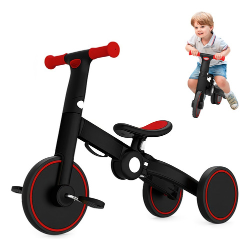 Bicicleta Triciclo 3 En 1 Plegable Niños Trimily Rojo