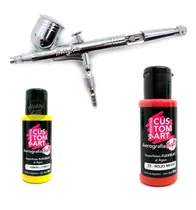 Comprar Aerógrafo Doble Acción 0,5mm Gravedad Con 2 Pinturas Custom