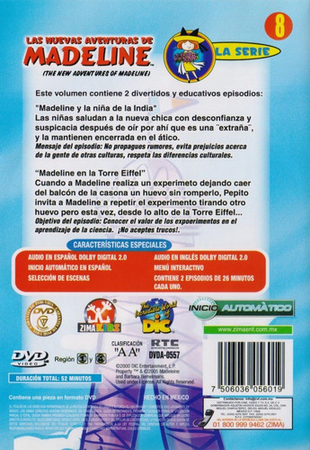 Imagen 2 de 3 de Las Nuevas Aventuras De Madeline Volumen 8 Ocho Serie Dvd