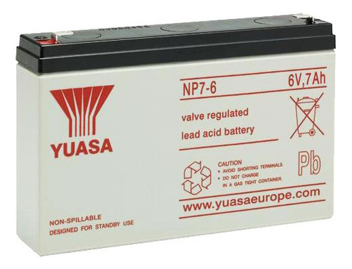 Bateria De Gel 6v 7ah Yuasa Np 7-6 Juguetes Autitos . Yuasa 