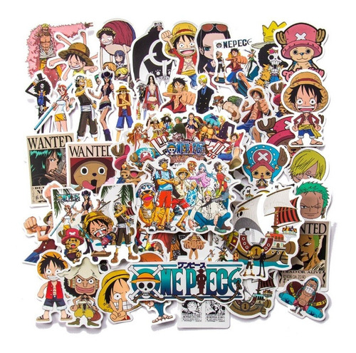 50 Stickers De One Piece - Etiquetas Autoadhesivas