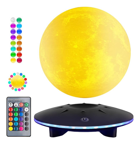 Exekoml Lámpara De Luna Flotante Magnética, 16 Colores Luz D