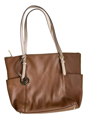 Cartera De Cuero Michael Kors Color Camel Impecable